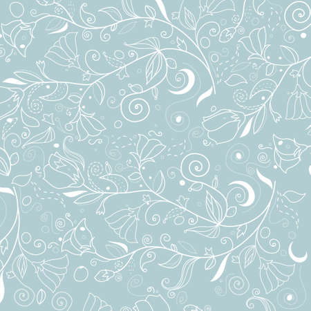 Beautiful floral blue background のイラスト素材