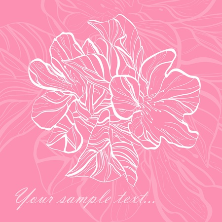 Retro floral background for card hand drawingのイラスト素材