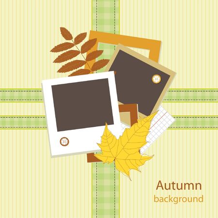 Autumn card scrapbooking with your text のイラスト素材