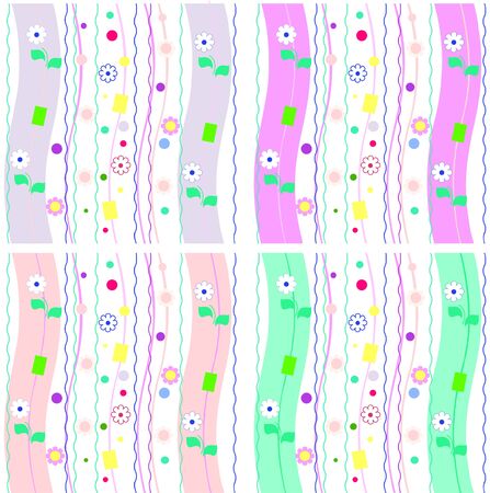 Set of seamless (vector version eps 8)のイラスト素材