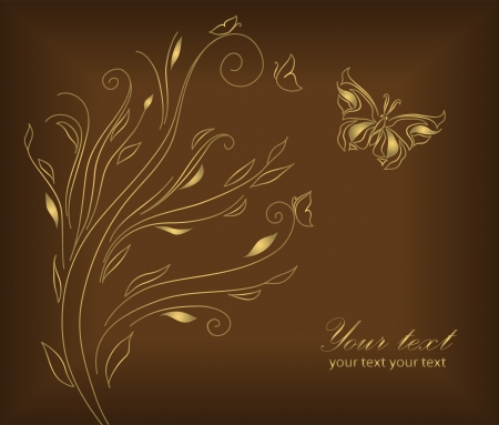 Vintage Ornament isolated on brown background with your text のイラスト素材