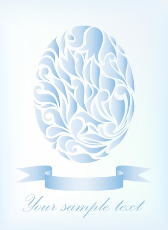 Vintage blue vector egg isolated on background with your text (eps 10) のイラスト素材
