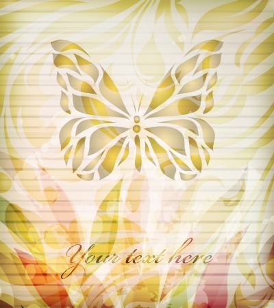 Retro floral background for card  のイラスト素材