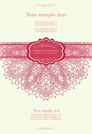 Pink invitation with lace templateのイラスト素材