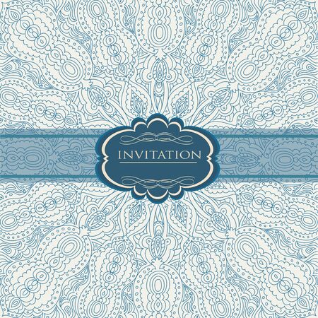 Beautiful blue invitation cardのイラスト素材