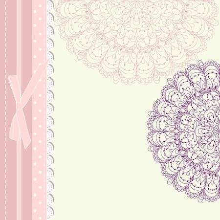 Baby frame vintage with laceのイラスト素材
