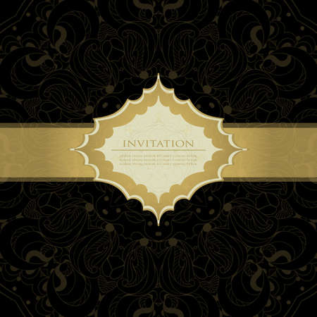 Gold card with laceのイラスト素材