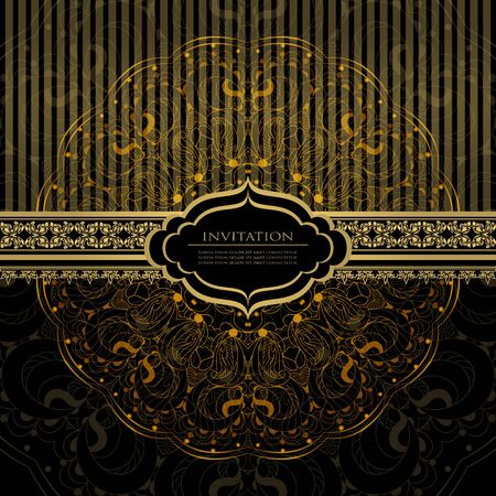 Gold card with lace vector eps 10のイラスト素材