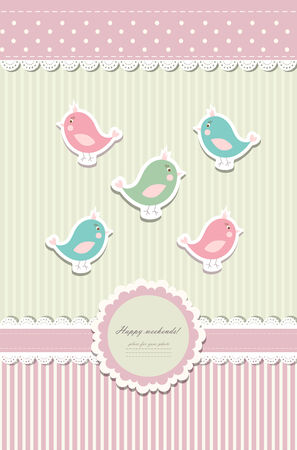 Beautiful baby vintage greeting card vector eps 10のイラスト素材