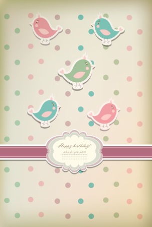 Beautiful baby vintage greeting card vector eps 10のイラスト素材