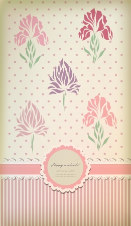 Beautiful baby vintage greeting card vectorのイラスト素材