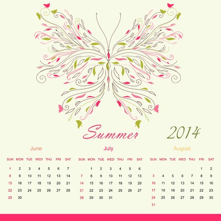 Calender of 2014 year vector eps 8のイラスト素材