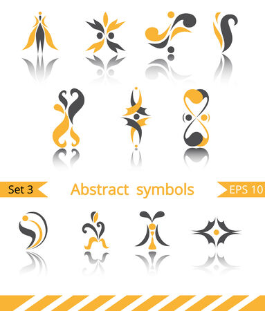 Set of different abstract flat summer and spring elements for design logo. Vector illustration eps 10のイラスト素材