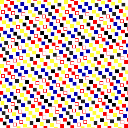 Geometric background. Vector illustration colored in Piet Mondrian Style.のイラスト素材