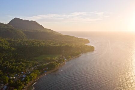 Hibok-Hibok Volcano on Camiguin Island in the morning. Tropical island with volcano, view from above.の写真素材