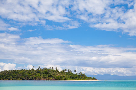 Tropical island with a white sandy beach. Caramoan Islands, Philippines.の写真素材
