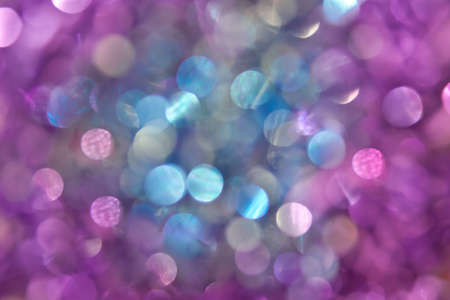 abstract colorful defocused circular facula, abstract background. Blue and purple bokeh lights....