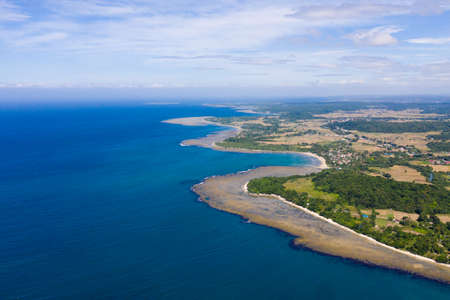 Luzon Island, Philippines. Seascape, lagoons with coral reefs, top view. Seascape with a beautiful coastline, top view. Blue ocean.の写真素材