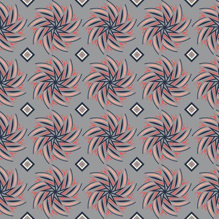 Vector seamless pattern on a grey background. An illustration for fabrics, notebooks, cards.のイラスト素材