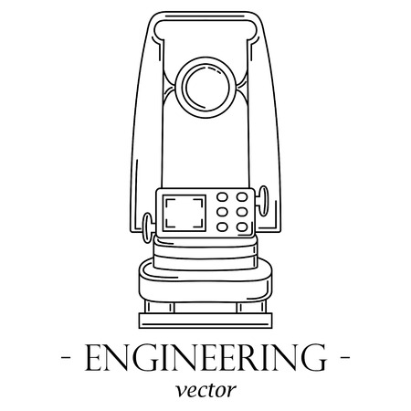 Engineering logo with a theodolite.のイラスト素材