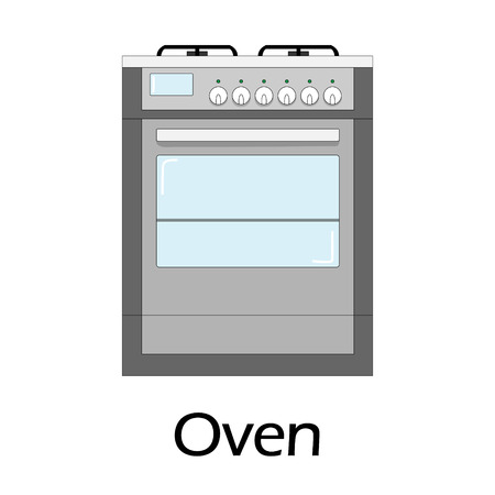Color vector illustration of the oven.のイラスト素材