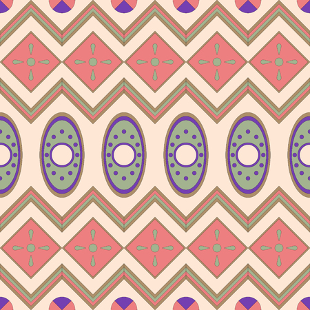 Seamless pattern with geometrical motives in the African style.のイラスト素材