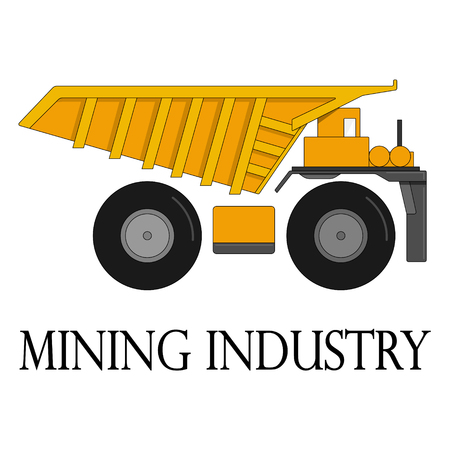 Color illustration of the dump truck for the mining industry on a white background.のイラスト素材