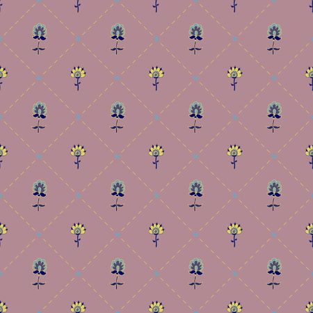 Cute seamless pattern with hand-drawn fantasy flowers.