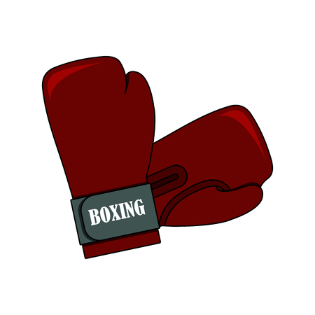 A Vector illustration of red boxing glove on the white background.のイラスト素材