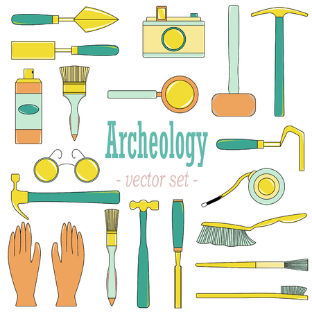 A set of vector illustrations for archeologists and geologists.のイラスト素材