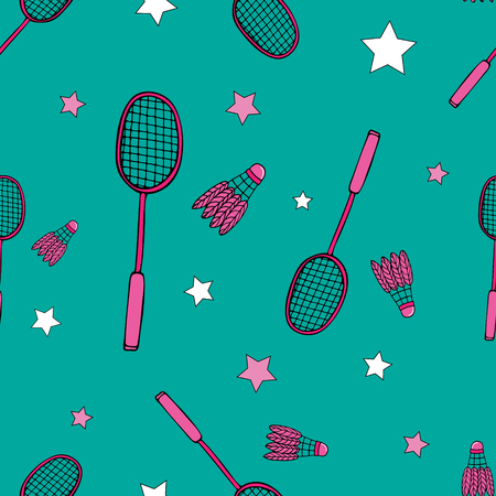 Bright seamless pattern with sports element icons.のイラスト素材