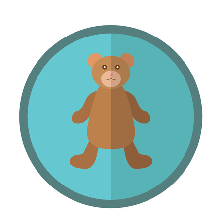 Cute round vector icon with teddy bear.のイラスト素材