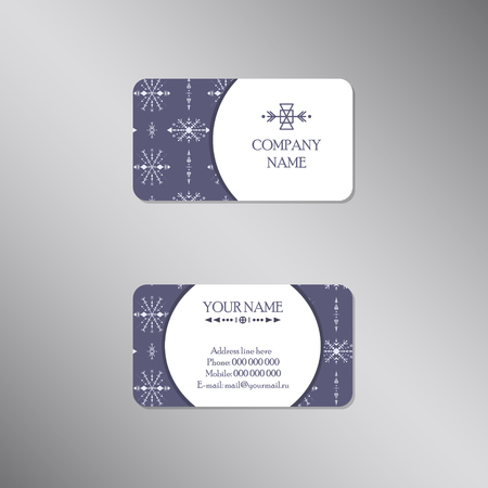 Creative business card with tribal decoration. Design vector set.のイラスト素材