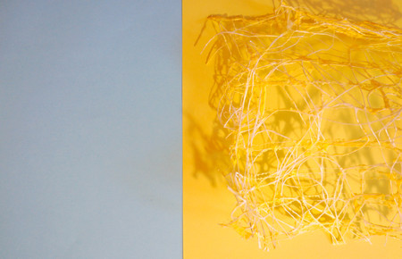 Pastel paper background with texture for design. Yellow and blue.の写真素材