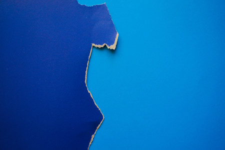 Lovely flat lay background with color fragmentary paper. Blue colors.の写真素材