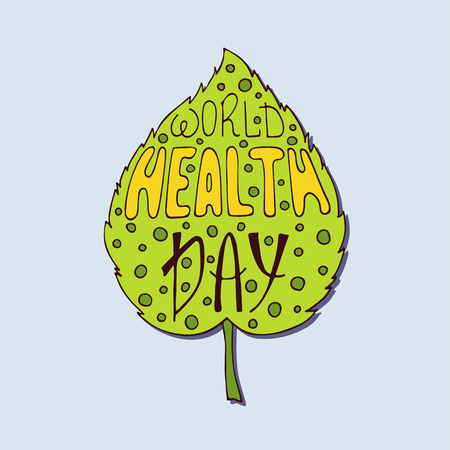 Isolated color hand-drawn quote for World health day.のイラスト素材