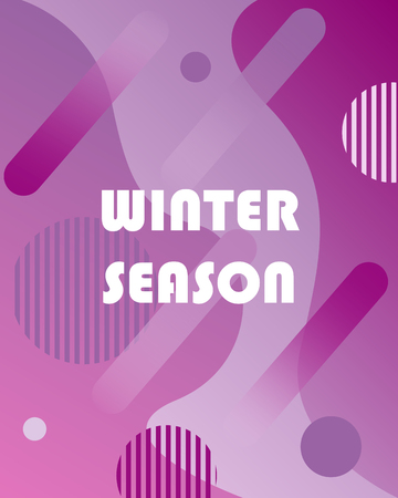 Winter background with gradients,shapes and geometric elements in memphis style.Abstract posters perfect for prints,flyers,banners,invitations,special offer and more. Light purple colorsのイラスト素材