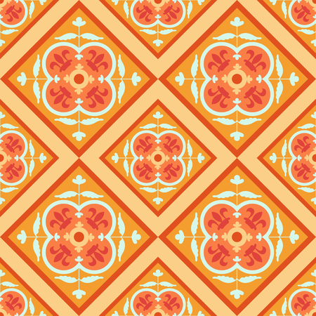 seamless vector colorful arabic geometric traditional pattern. Perfect for fabrics, promotional products, notebooks.のイラスト素材