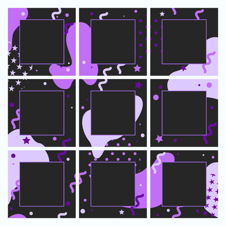 Vector endless editable template for social networks. Design square backgrounds for social media.のイラスト素材