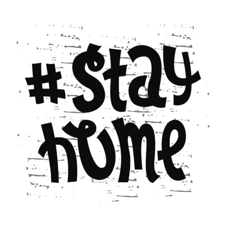 Lettering dedicated to the spread of coronavirus. Stay home. Measures to prevent coronavirus.のイラスト素材