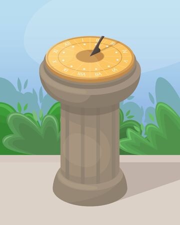 Vector illustration with a sundial. An ancient way of determining time.のイラスト素材