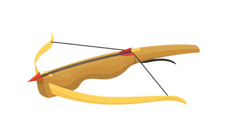 Vector illustration of an ancient wooden crossbow.のイラスト素材
