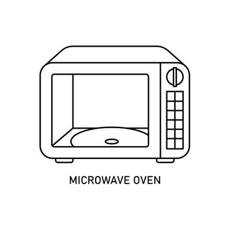 Microwave. Isolated vector illustration of kitchen appliances. Outlinesのイラスト素材