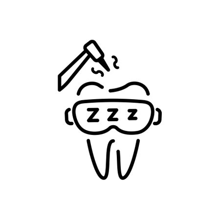 The line dentistry icon. Dental flat vector elements.のイラスト素材