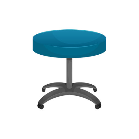 Vector isolated illustration of a round table on wheels. Office chair, dentist's chair.のイラスト素材