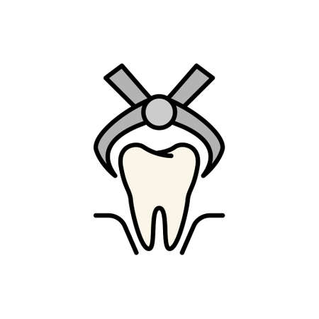 The line dentistry icon. Dental flat vector elements.のイラスト素材