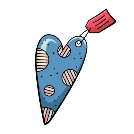 Doodle of beautiful heart illustrations. Valentine card. Template for the design.のイラスト素材