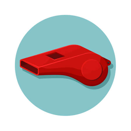 Vector illustration of a red whistle. Sports equipment.のイラスト素材