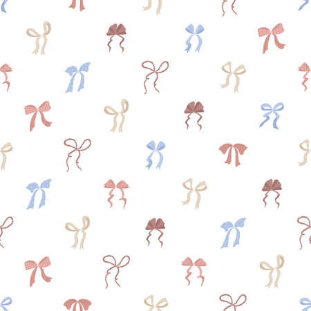 Vector seamless pattern with gift's bows.のイラスト素材