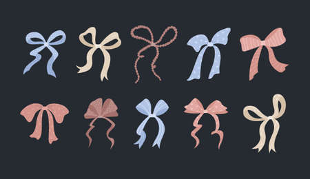 Vector set of gift's bows. Celebration collection.のイラスト素材
